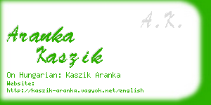 aranka kaszik business card